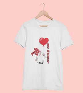 No Money: Cute Santa No Money Christmas T-shirt (White) - BPA-Free, Leak-Proof Printed - Ideal for Festive Outdoor Adventures Gift