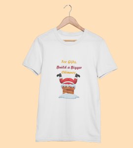 Big Chimney Bigger Gifts: Revamp your Joy with(White) Cutest Santa T-shirt, Best Gift For Boys Girls