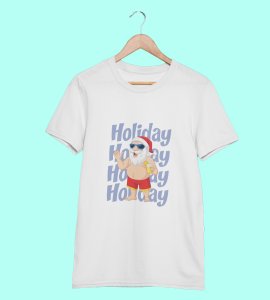 Santa On Vaction T-shirt: Exclusive Gift For Boys Girls(White) Cool Santa T-shirt, A Perfect Gift For Secret Santa