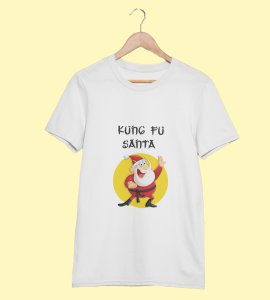 Kung Fu Santa: Perfect T-shirt For Secret Santa(White) Best Gift For Boys Girls