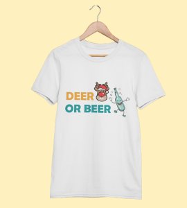 Deer Or Beer: Beautifully Crafted T-shirts(White) Best Gift for Boys Girls