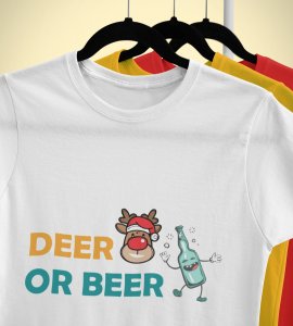 Deer Or Beer: Beautifully Crafted T-shirts(White) Best Gift for Boys Girls