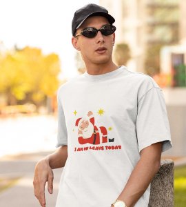 Vacational Santa: Humorously Printed T-shirt (White) Best Gift For Secret Santa
