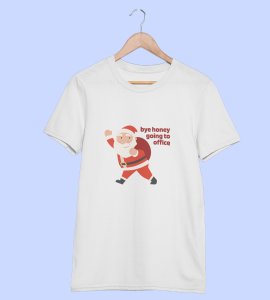Employed Santa: Best Printed T-shirt (White) Best Gift For Secret Santa