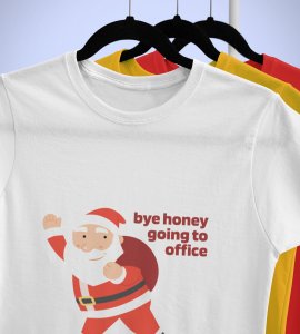 Employed Santa: Best Printed T-shirt (White) Best Gift For Secret Santa