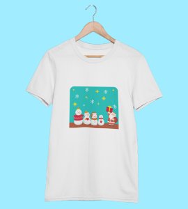 Santa's Squad: Cute Printed T-shirt (White) Perfect Gift For kids