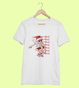 Savage Santa: Cool Printed T-shirt (White) Perfect Gift For Secret Santa