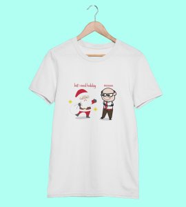 Corporate Santa: Funny Printed T-shirt (White) Best Gift For Secret Santa