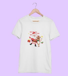 Happy Santa: Best Printed T-shirt (White) Best Gift For Kids