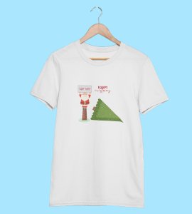 Eco-Friendly Santa: Beautifully Printed T-shirt (White) Exclusive Gift For Boys Girls