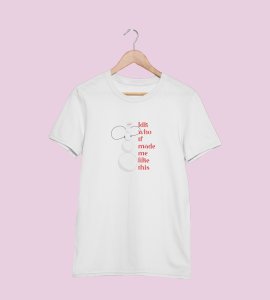 Angry Tall Snowman: Cute Snowman Printed T-shirt (White) Unique Gift For Secret Santa