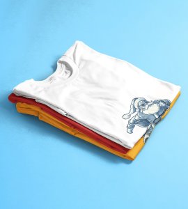 Gen-z Santa At Service : Printed T-shirt (White) Best Gift For Boys Girls