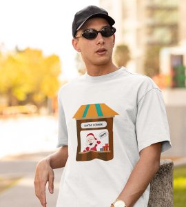 Santa's Gift Shop: Beautifully Printed T-shirt (White) Best Gift For Secret Santa