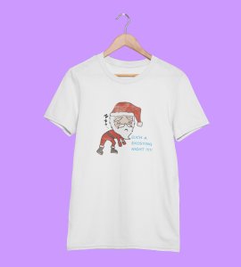 Tired Santa: Best Printed T-shirt (White) Best Gift For Kids Boys Girls