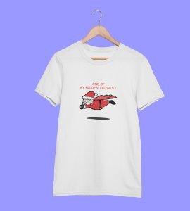Super Santa : Unique And Funny Printed T-shirt (White) Perfect Gift For Boys Girls