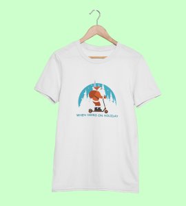 Biker Santa: Unique Printed T-shirt (White) Perfect Gift For Christmas Boys Girls