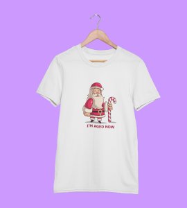Old Grumpy Santa : Funny Printed T-shirt (White) Best Gift For Secret Santa