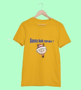 When Will The Santa Come: Christmas (Yellow) T-shirt Best T-shirt Gifting Kids Friends