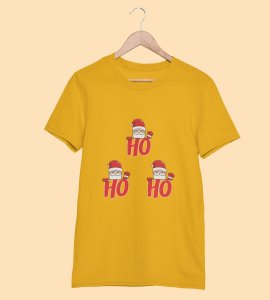 Santas Classic Laugh Printed T-shirt ,(Yellow) Christmas Edition Printed T-shirt |Best Gift For Friends Family Boys Girls