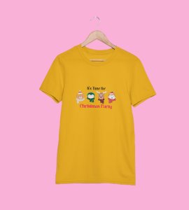 Christmas Party: Motivational Printed T-shirt (Yellow) Unique Gift For Secret Santa