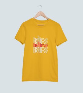 Believe In Yourself: Cute Printed T-shirt (Yellow) Perfect Gifts For Boys girls