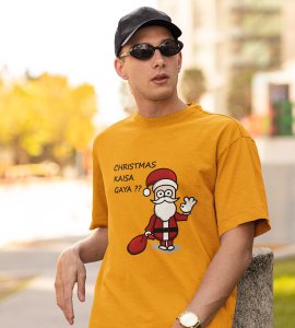 How Was Your Christmas: Cute Printed T-shirt (Yellow) Best Gift For Kids Boys Girls