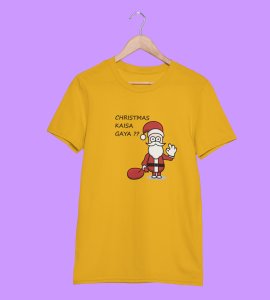 How Was Your Christmas: Cute Printed T-shirt (Yellow) Best Gift For Kids Boys Girls