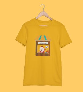 Santa's Gift Shop: Beautifully Printed T-shirt (Yellow) Best Gift For Secret Santa