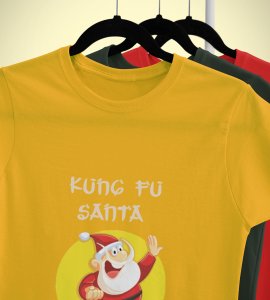 Kung Fu Santa: Perfect T-shirt For Secret Santa(Yellow) Best Gift For Boys Girls