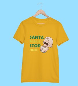 Baby Tears Over Santa(Yellow) Elegantly Printed T-shirt, Best Gift For Boys Girls