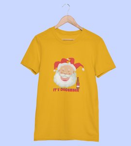 Drunkard Santa : Amazingly Printed T-shirt (Yellow) Best Gift For Christmas Celebration