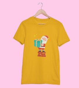 Gift Man Santa: Perfectly Printed T-shirt (Yellow) Best Gift For Boys Girls