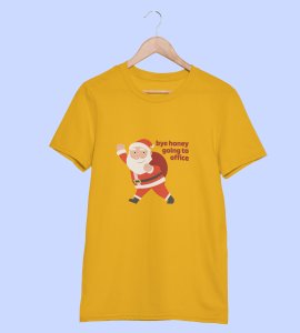 Employed Santa: Best Printed T-shirt (Yellow) Best Gift For Secret Santa