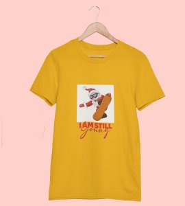 Goofy & Young Santa:Best Printed T-shirt (Yellow) Perfect Gift For Boys Girls