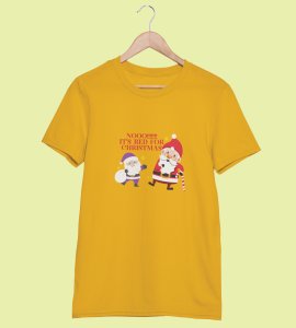 No Purple Its Red : Funniest Printed T-shirt Ever (Yellow) Unique Gift For Secret Santa
