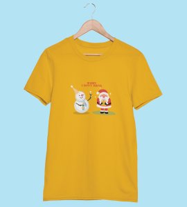 Sober Santa: Funniest Printed T-shirt (Yellow) Best Gift For Boys Girls