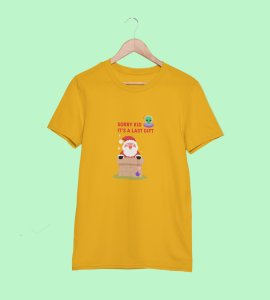 Sorry Kids Last Gift : Funny Printed T-shirt (Yellow) Most Liked Gift For Secret Santa