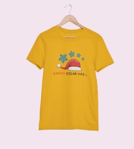 Where's Santa? : Best Printed T-shirt For Christmas (Yellow)Most Liked Gift For Boys Girls