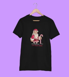 Old Grumpy Santa : Funny Printed T-shirt (Black) Best Gift For Secret Santa