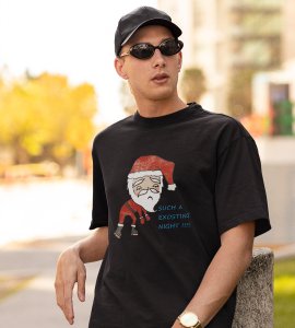 Tired Santa: Best Printed T-shirt (Black) Best Gift For Kids Boys Girls