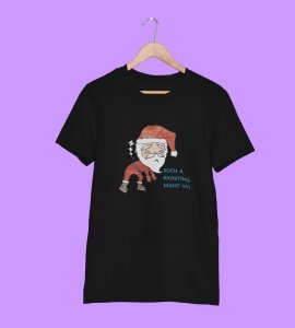 Tired Santa: Best Printed T-shirt (Black) Best Gift For Kids Boys Girls