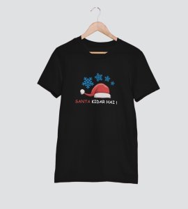 Where's Santa? : Best Printed T-shirt For Christmas (Black)Most Liked Gift For Boys Girls