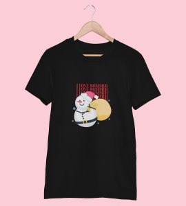 Summer Lover Snowman : Best Printed T-shirt (Black) Perfect Gift For Secret Santa For Boys Girls