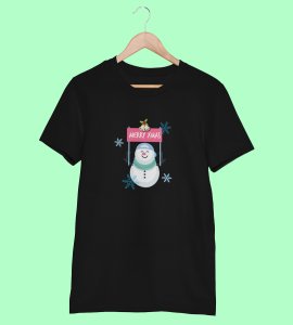 Merry Xmas : Dashing Printed T-shirt (Black) Best Gift For Secret Santa