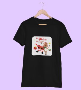Happy Santa: Best Printed T-shirt (Black) Best Gift For Kids