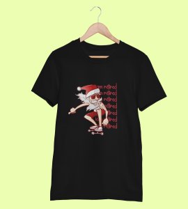 Savage Santa: Cool Printed T-shirt (Black) Perfect Gift For Secret Santa