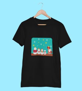 Santa's Squad: Cute Printed T-shirt (Black) Perfect Gift For kids