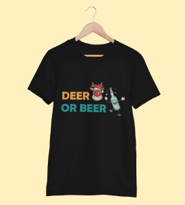 Deer Or Beer: Beautifully Crafted T-shirts(Black) Best Gift for Boys Girls