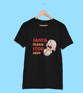 Baby Tears Over Santa(Black) Elegantly Printed T-shirt, Best Gift For Boys Girls