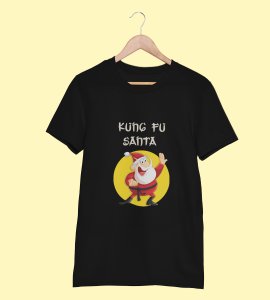 Kung Fu Santa: Perfect T-shirt For Secret Santa(Black) Best Gift For Boys Girls